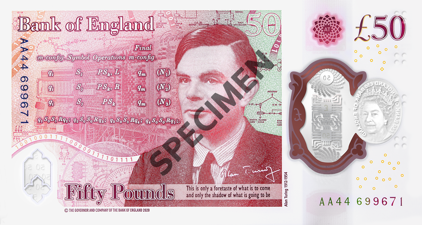 50 pound note specimen back