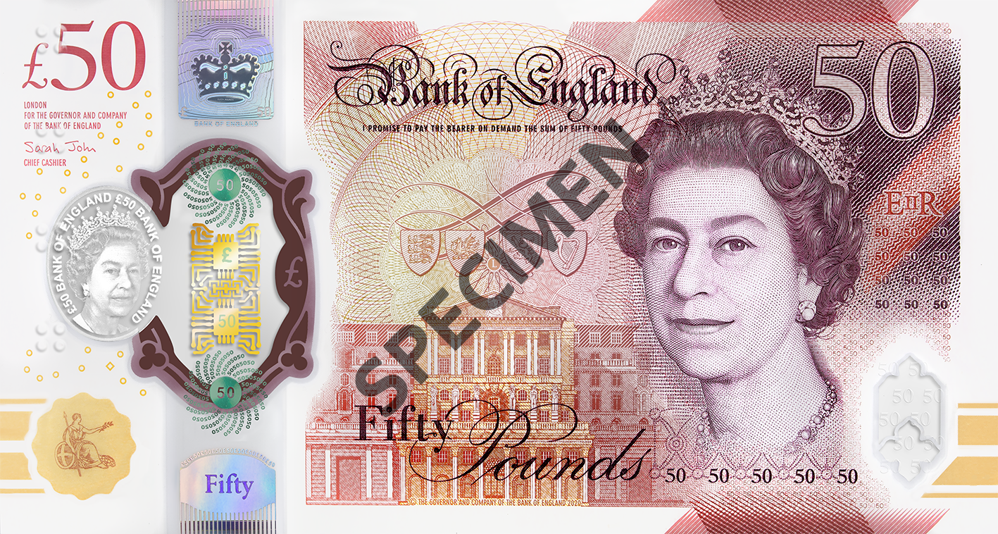 50 pound note specimen front